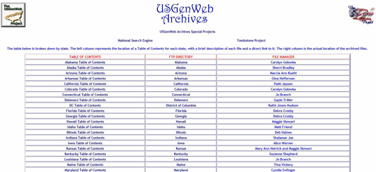 us genweb archives website march 2016